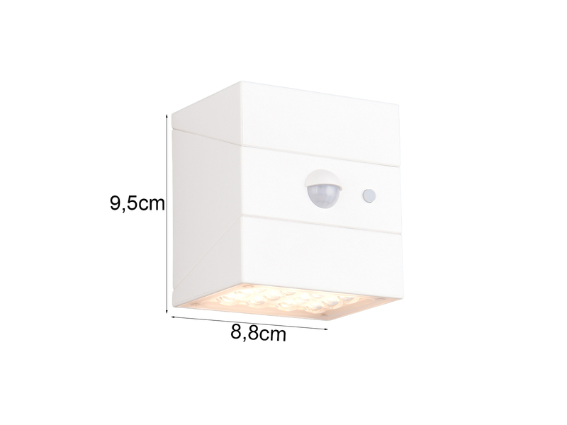 2er Set Solar Wandleuchte außen mit Bewegungsmelder, Licht drehbar, IP65, B: 9cm