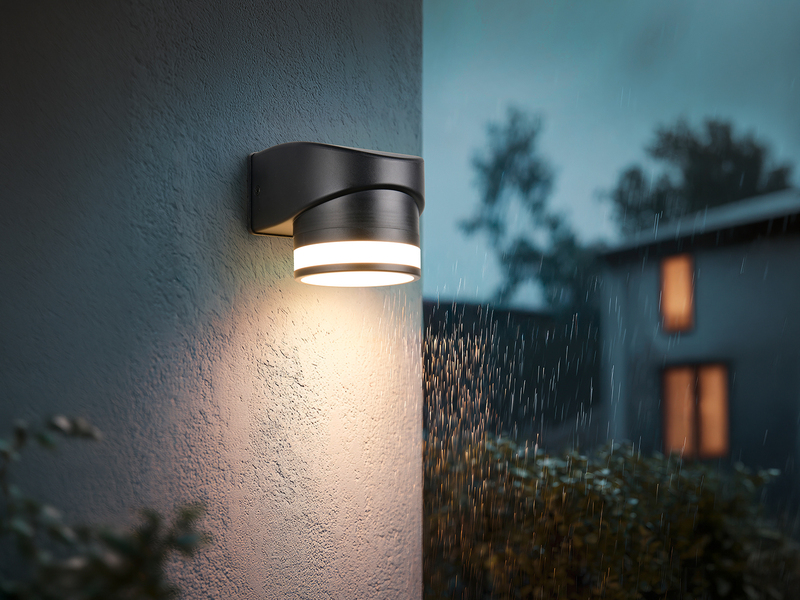 LED Außenwandleuchte CUSCO Downlight in Schwarz, Höhe 10cm