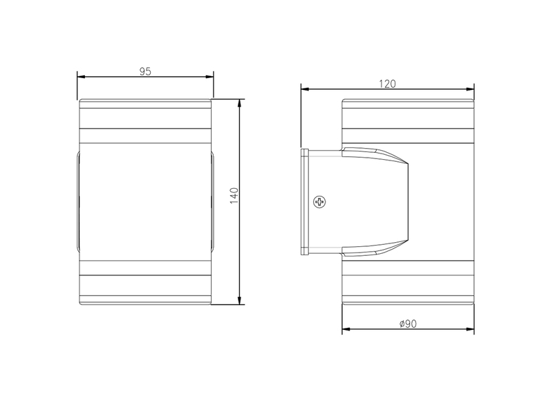 LED Außenwandleuchte CUSCO Up and Down in Schwarz, Höhe 14cm