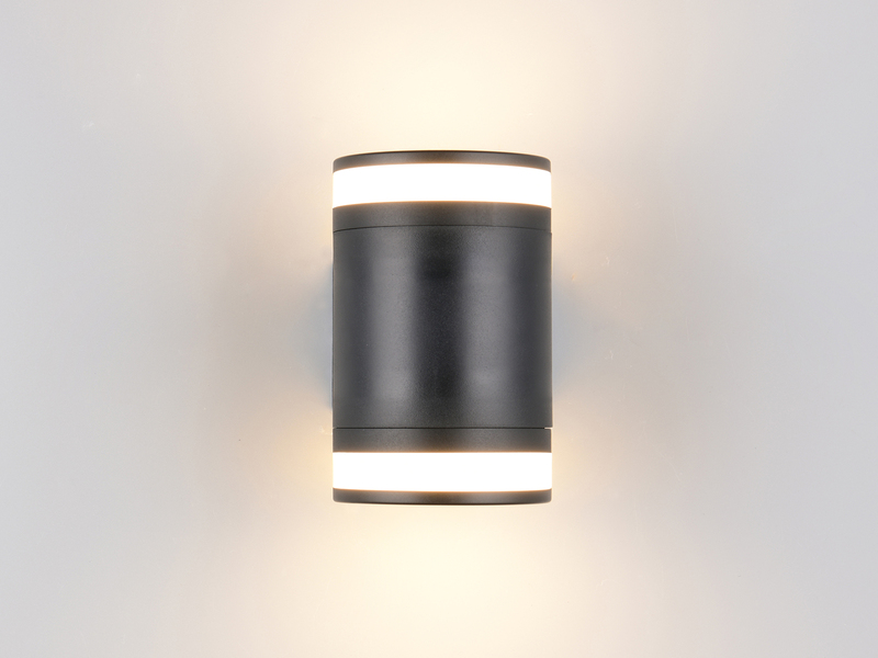 LED Außenwandleuchte CUSCO Up and Down in Schwarz, Höhe 14cm