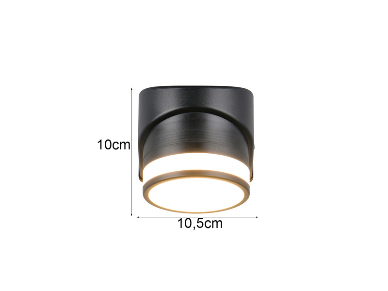 2er Set LED Außenwandleuchte Downlight in Schwarz, Höhe 10cm