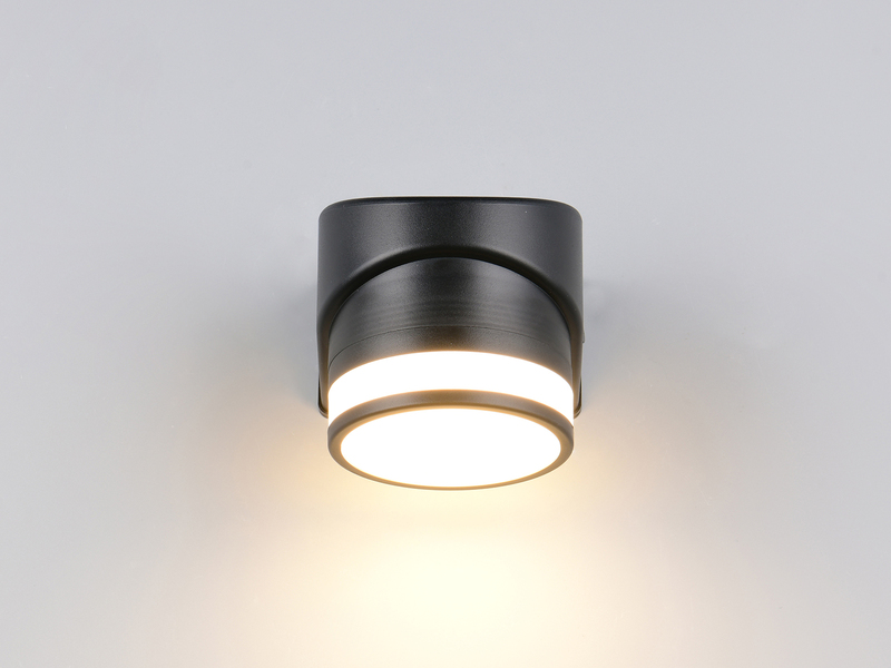 2er Set LED Außenwandleuchte Downlight in Schwarz, Höhe 10cm