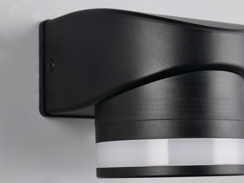 2er Set LED Außenwandleuchte Downlight in Schwarz, Höhe 10cm