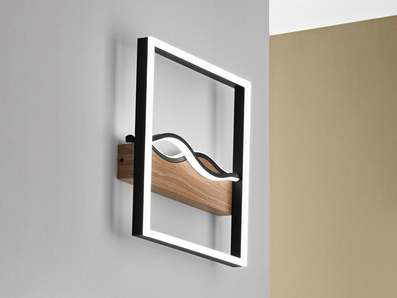 LED Deckenleuchte und Wandleuchte HAWAII in Schwarz, 3 Lichtfarben, 40x40cm