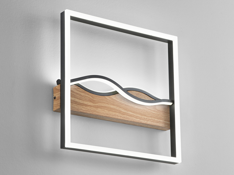 LED Deckenleuchte und Wandleuchte HAWAII in Schwarz, 3 Lichtfarben, 40x40cm