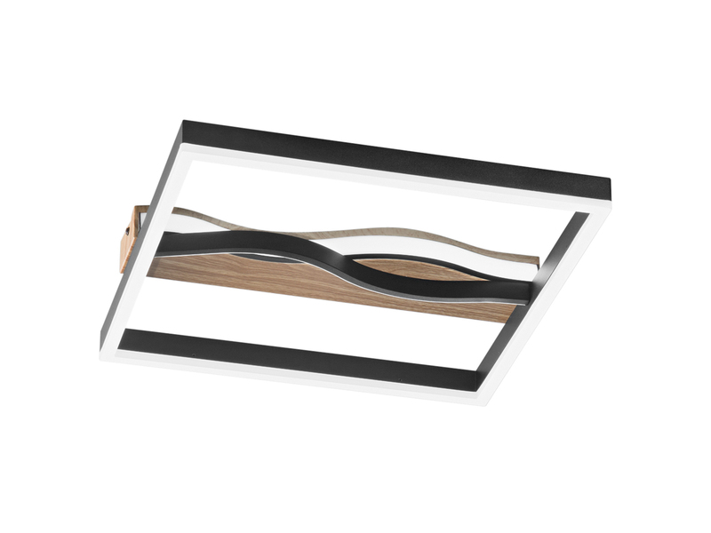 LED Deckenleuchte und Wandleuchte HAWAII in Schwarz, 3 Lichtfarben, 40x40cm