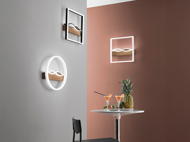 LED Deckenleuchte und Wandleuchte HAWAII in Schwarz, 3 Lichtfarben, 40x40cm