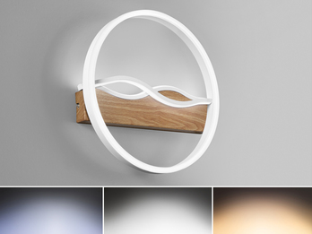 LED Deckenleuchte und Wandleuchte HAWAII in Weiß, 3 Lichtfarben, Ø 40cm