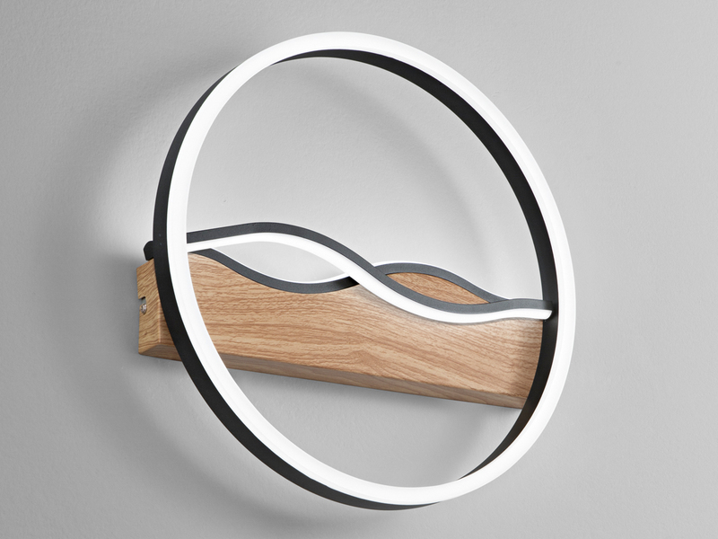 LED Deckenleuchte und Wandleuchte HAWAII in Schwarz, 3 Lichtfarben, Ø 40cm