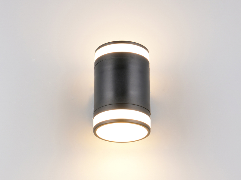 2er Set LED Außenwandleuchte Up and Down in Schwarz, Höhe 14cm