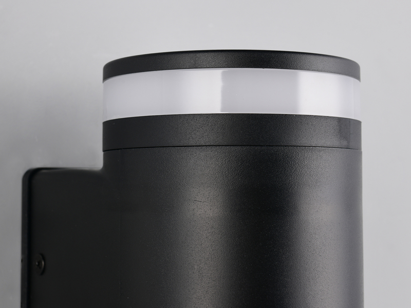 2er Set LED Außenwandleuchte Up and Down in Schwarz, Höhe 14cm