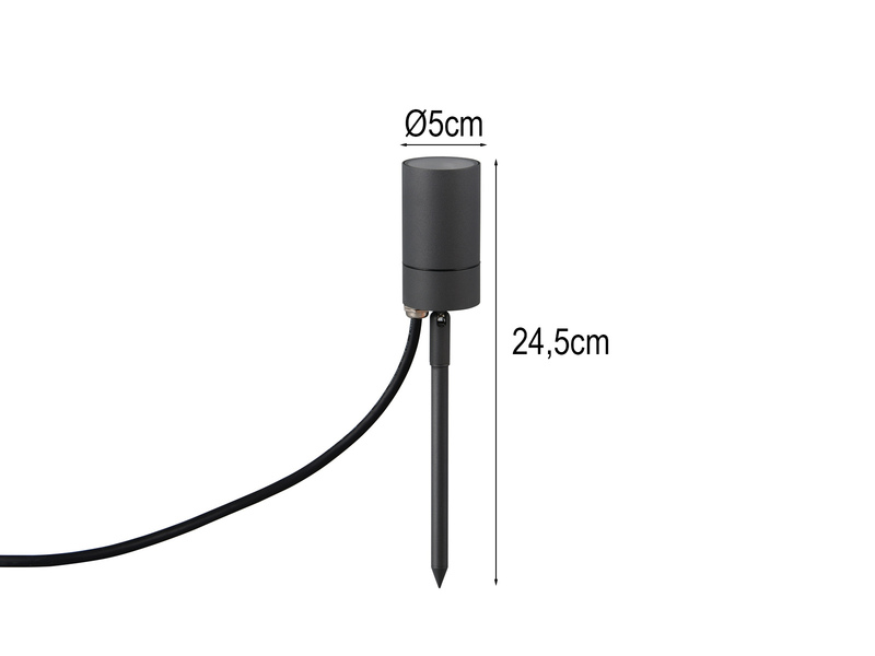 Schwenkbarer LED Gartenstrahler mit Erdspieß & 2 Meter Anschlusskabel Ø 5cm