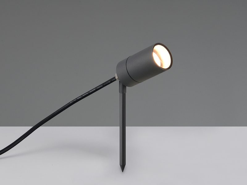 Schwenkbarer LED Gartenstrahler mit Erdspieß & 2 Meter Anschlusskabel Ø 5cm