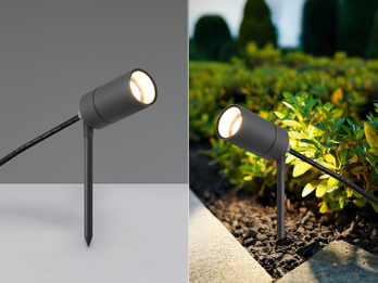 Schwenkbarer LED Gartenstrahler mit Erdspieß & 2 Meter Anschlusskabel Ø 5cm Schwenkbarer LED Gartenstrahler mit Erdspieß & 2 Meter Anschlusskabel Ø 5cm