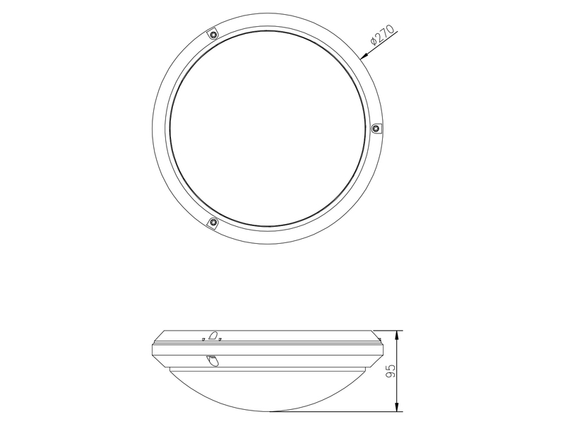 Außenwandleuchte AMBATO in Schwarz vandalismusgeschützt & wetterfest IP65 Ø 27cm