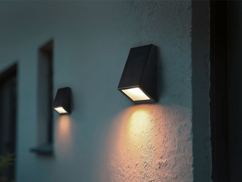 Außenwandleuchte BRAGA Downlight Schwarz für Fassadenbeleuchtung, Höhe 14,5cm