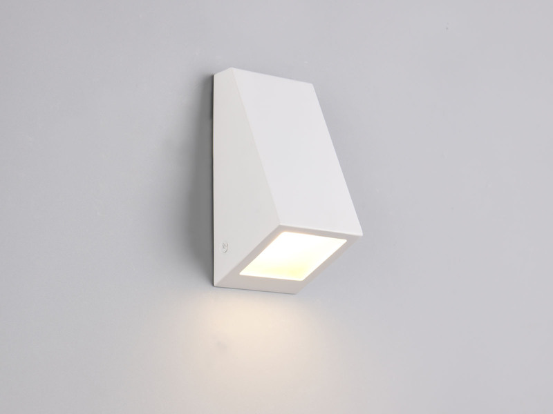 LED Außenwandleuchte Downlight Weiß für Fassadenbeleuchtung, Höhe 14,5cm