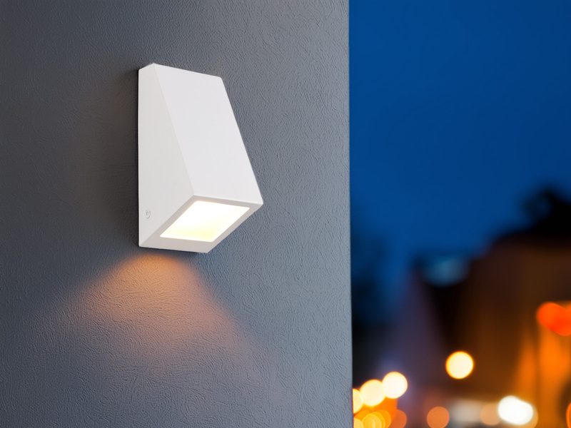 LED Außenwandleuchte Downlight Weiß für Fassadenbeleuchtung, Höhe 14,5cm