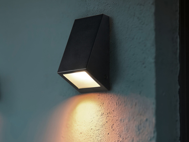 LED Außenwandleuchte Downlight Schwarz für Fassadenbeleuchtung, Höhe 14,5cm