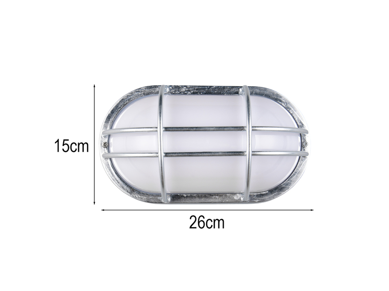 Außenwandleuchte TUMEN aus Metall feuerverzinkt, Salzluft resistent, Breite 26cm