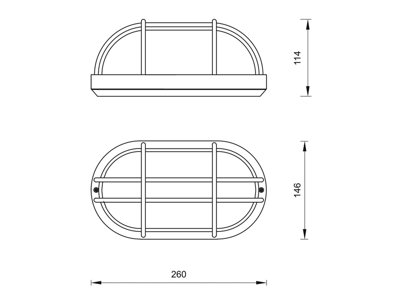 Außenwandleuchte TUMEN aus Metall feuerverzinkt, Salzluft resistent, Breite 26cm