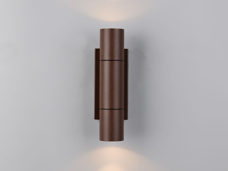 Außenwandleuchte YAMUNA Up and Down Rostbraun, Höhe 23cm