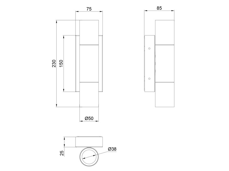 Außenwandleuchte YAMUNA Up and Down Rostbraun, Höhe 23cm