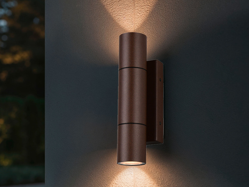 Außenwandleuchte YAMUNA Up and Down Rostbraun, Höhe 23cm