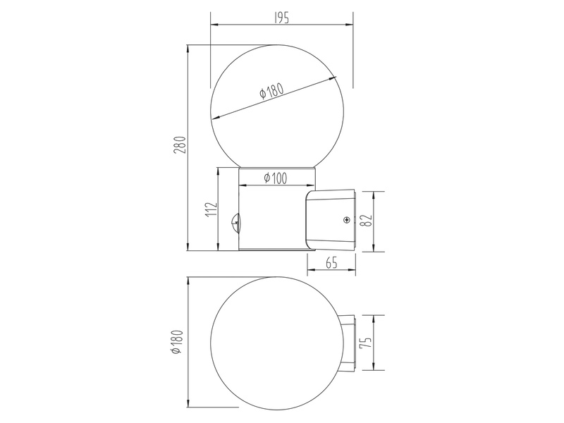 Außenwandleuchte MURES in Anthrazit mit Glaskugel & Bewegungsmelder, Höhe 28cm
