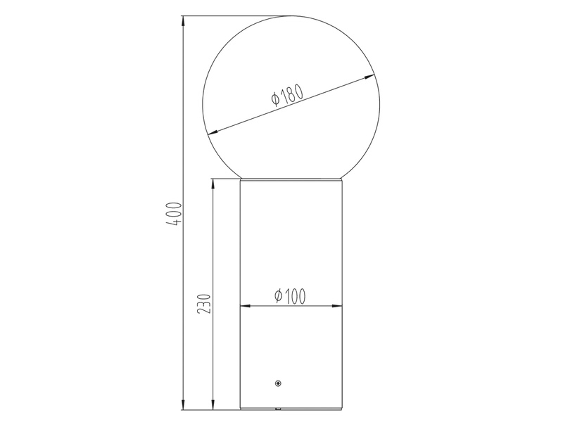 Sockelleuchte MURES aus Aluminium in Anthrazit mit Glaskugel, Höhe 40cm