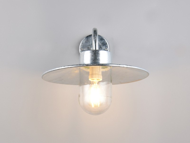 LED Außenwandleuchte aus Metall feuerverzinkt, Salzluft resistent, Höhe 26cm