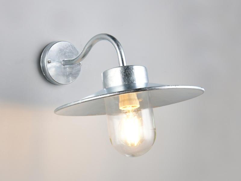 LED Außenwandleuchte aus Metall feuerverzinkt, Salzluft resistent, Höhe 26cm