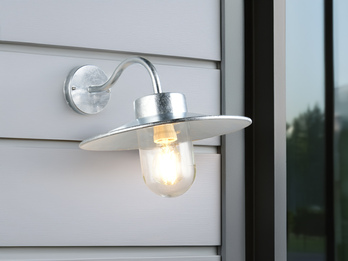 LED Außenwandleuchte aus Metall feuerverzinkt, Salzluft resistent, Höhe 26cm