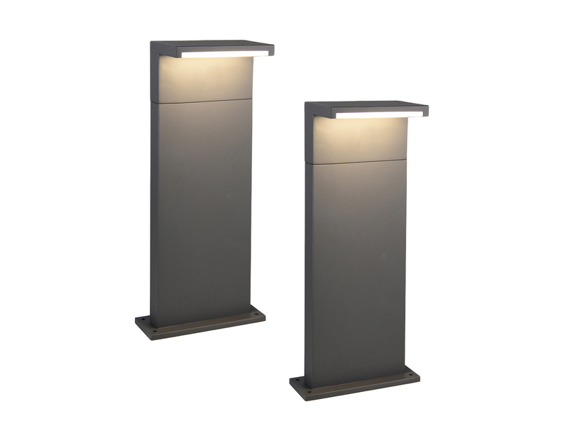 2er SET Pollerleuchte Aluminium Anthrazit zur Reihenschaltung geeignet Höhe 50cm