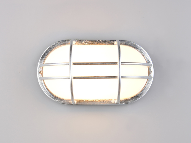 LED Außenwandleuchte aus Metall feuerverzinkt, Salzluft resistent, Breite 26cm