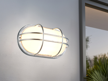LED Außenwandleuchte aus Metall feuerverzinkt, Salzluft resistent, Breite 26cm