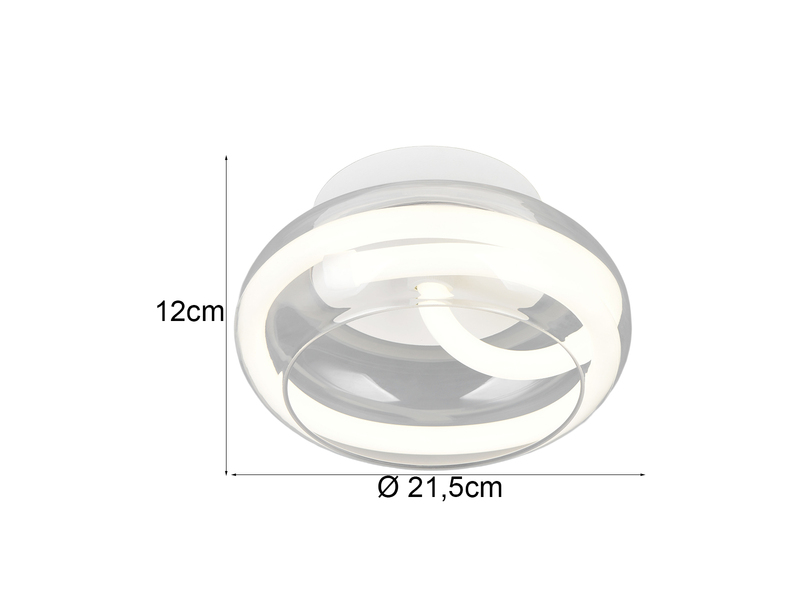 LED Wandleuchte TARSIA dimmbar aus Metall in Weiß & Glas, rund Ø 21,5cm