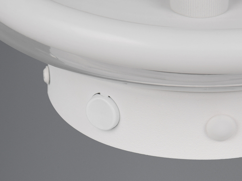 LED Wandleuchte TARSIA dimmbar aus Metall in Weiß & Glas, rund Ø 21,5cm