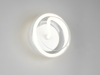 LED Wandleuchte TARSIA dimmbar aus Metall in Weiß & Glas, rund Ø 21,5cm