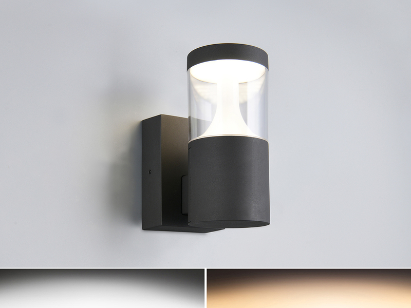 LED Außenwandleuchte TAGUS Anthrazit zur Reihenschaltung geeignet, Höhe 24cm