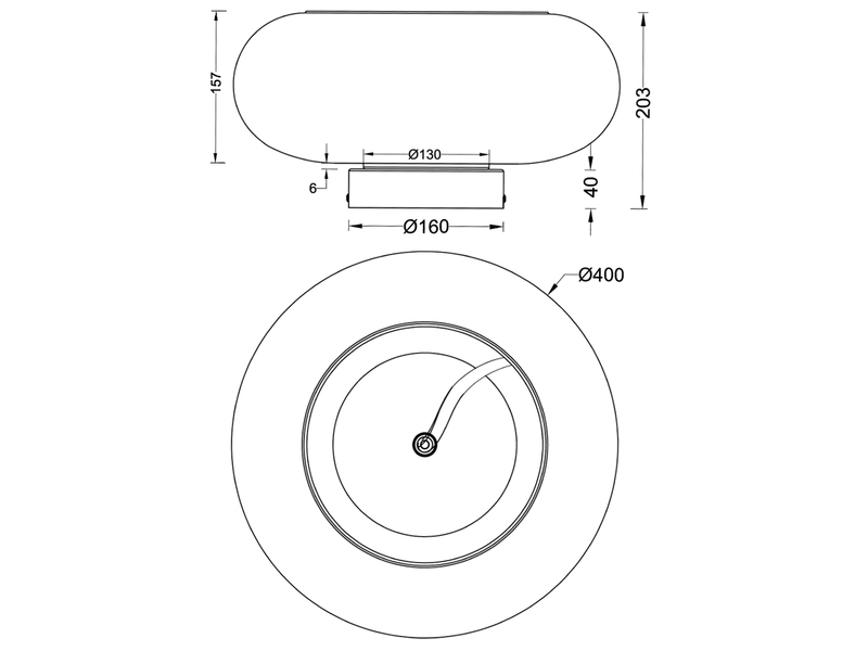 LED Deckenleuchte TARSIA dimmbar aus Metall in Weiß & Glas, rund Ø 40cm