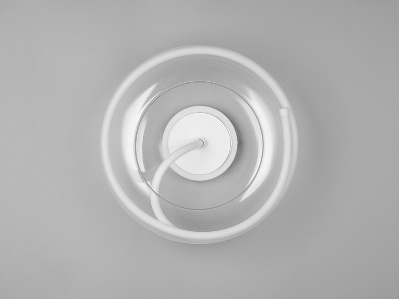 LED Deckenleuchte TARSIA dimmbar aus Metall in Weiß & Glas, rund Ø 40cm