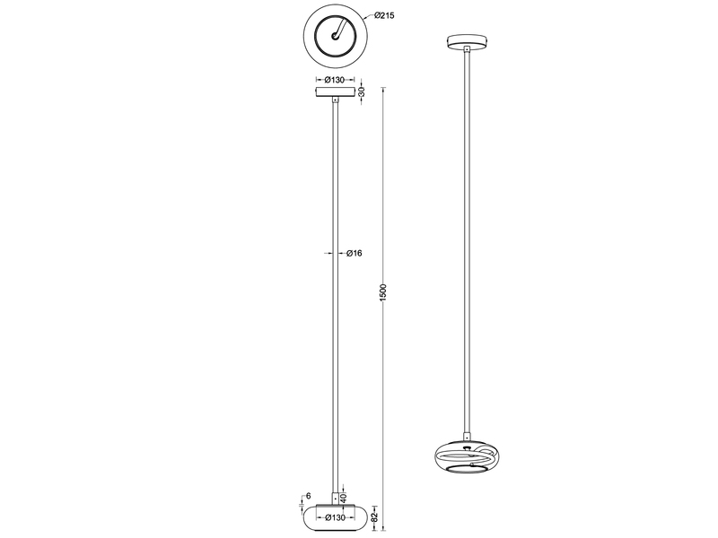 LED Pendelleuchte TARSIA dimmbar aus Metall in Weiß & Glas, 1 flammig, Ø 21,5cm