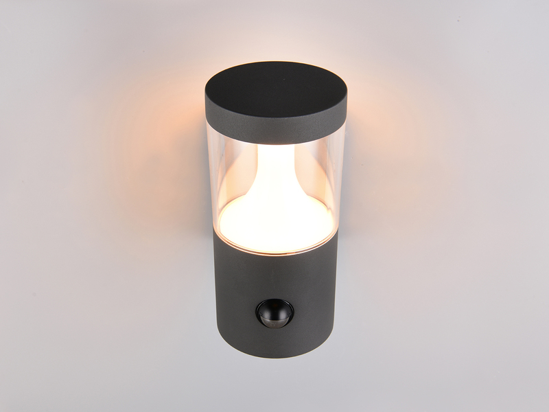 LED Außenwandleuchte mit Bewegungsmelder TAGUS Reihenschaltung geeignet H: 24cm