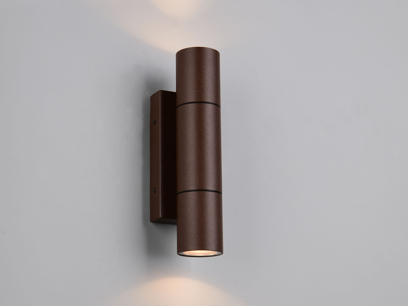 LED Außenwandleuchte Up and Down Rostbraun, Höhe 23cm