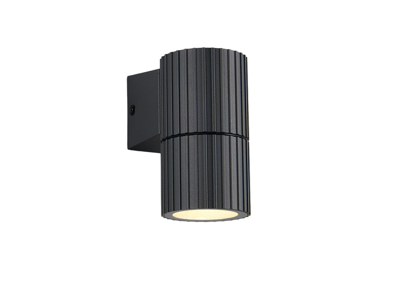 Außenwandleuchte PARANA Downlight Anthrazit geriffelt, Höhe 11cm