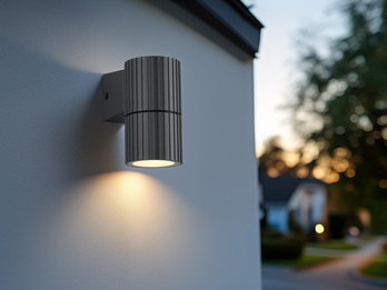 Außenwandleuchte PARANA Downlight Anthrazit geriffelt, Höhe 11cm