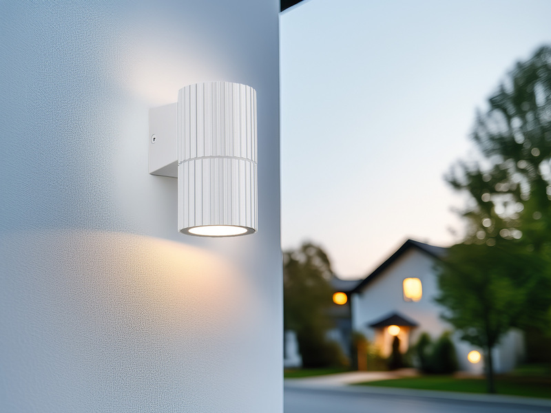 Außenwandleuchte PARANA Downlight Weiß geriffelt, Höhe 11cm