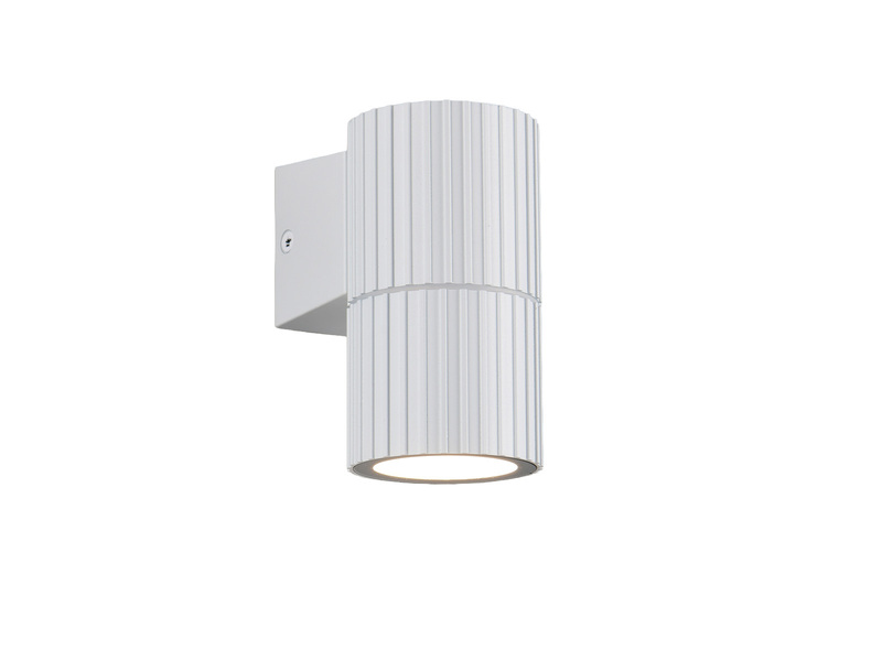 LED Außenwandleuchte Downlight Weiß geriffelt, Höhe 11cm
