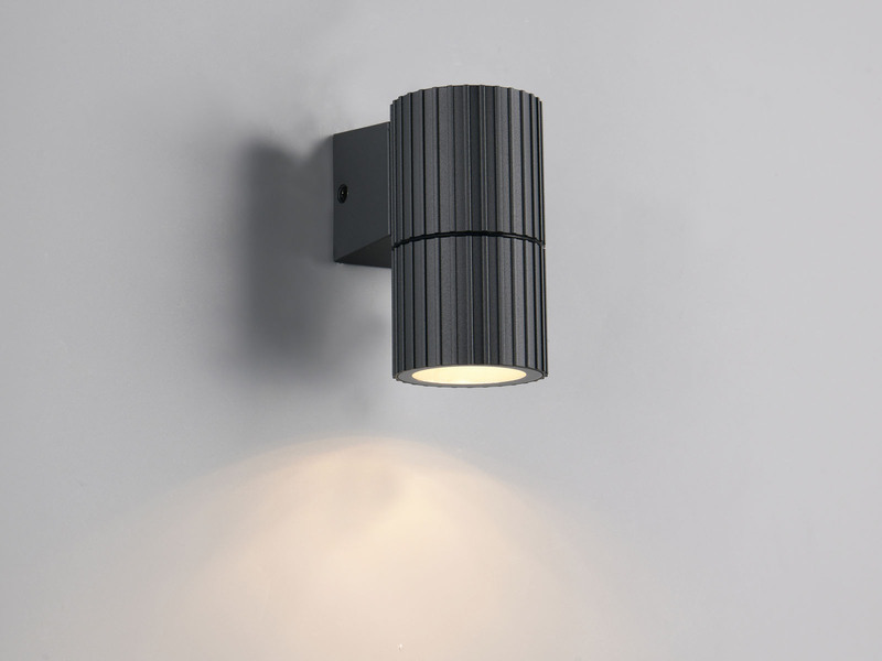 LED Außenwandleuchte Downlight Anthrazit geriffelt, Höhe 11cm